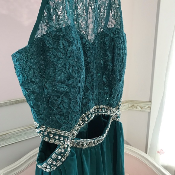 Dark Teal Homecoming Dress - Picture 4 of 6